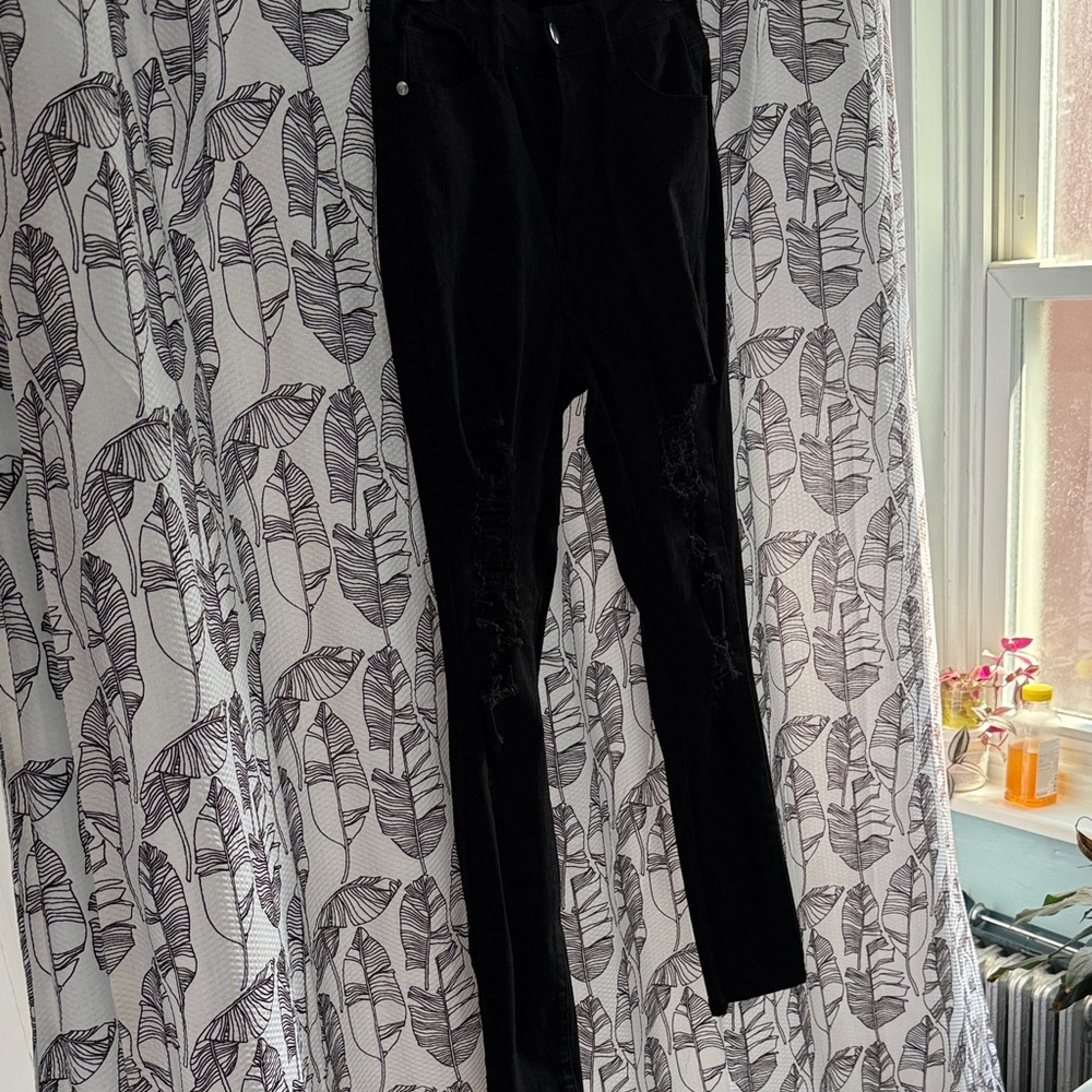 Classic Black Women's Distressed Jeans